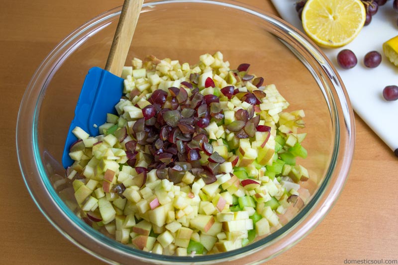 Waldorf-Inspired Avocado Chicken Salad Recipe (Mayonnaise Free) from domesticsoul.com