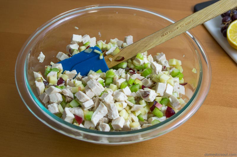 Waldorf-Inspired Avocado Chicken Salad Recipe (Mayonnaise Free) from domesticsoul.com